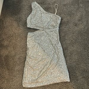 Sliver sequin dress